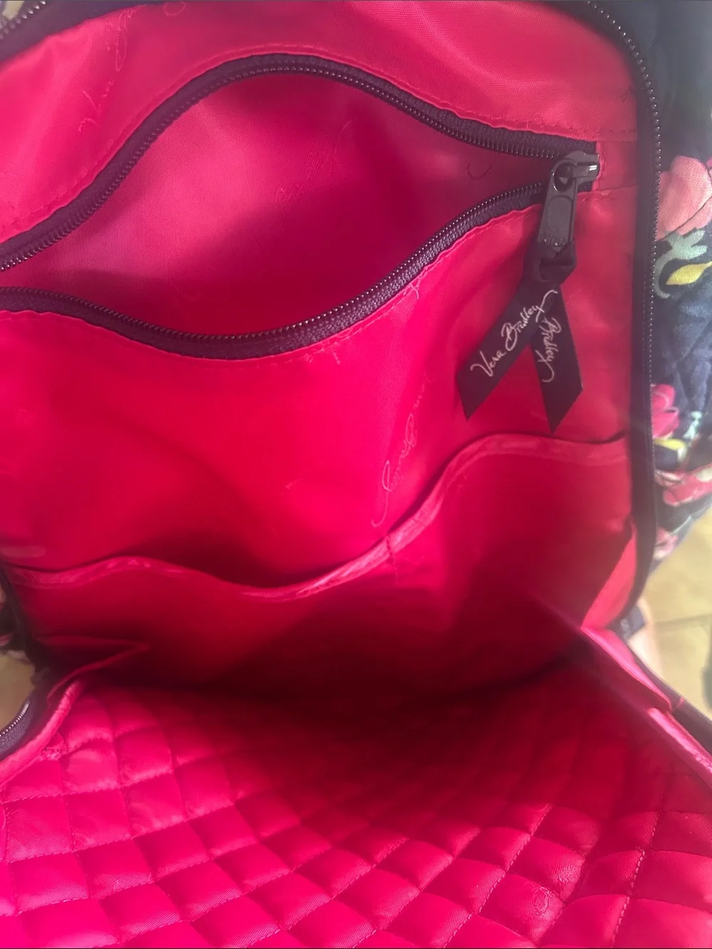 Vera Bradley Quilted Floral Backpack - Navy Multi